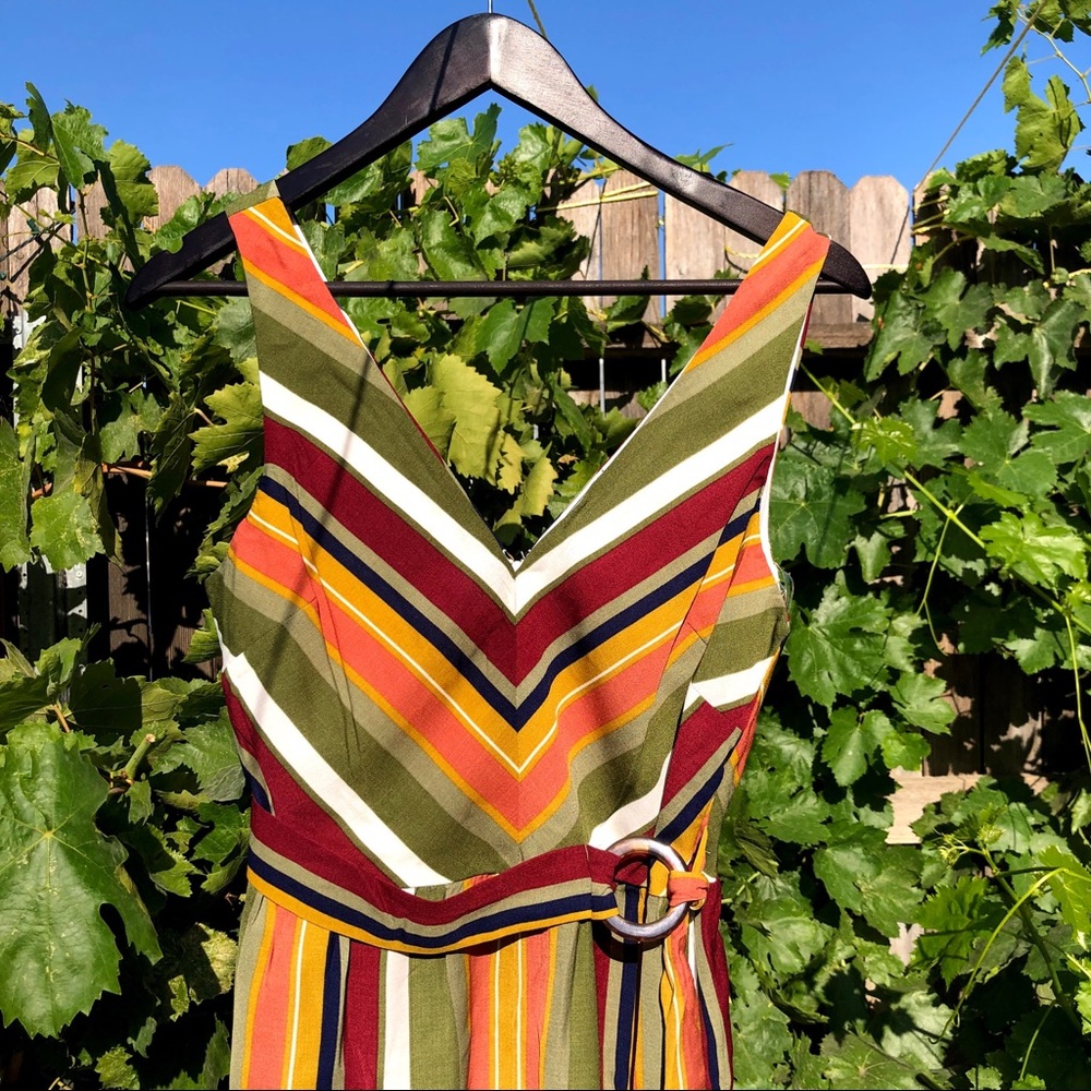 Striped NWOT Crystal Doll wide-leg jumpsuit